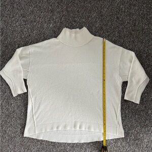 Free People Afterglow Mock Neck Baggy Chunky Fall Sweater Size Medium Ivory